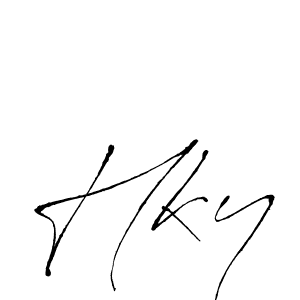 How to make Hky signature? Antro_Vectra is a professional autograph style. Create handwritten signature for Hky name. Hky signature style 6 images and pictures png