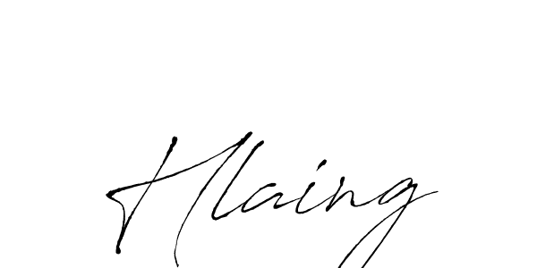 Make a beautiful signature design for name Hlaing. With this signature (Antro_Vectra) style, you can create a handwritten signature for free. Hlaing signature style 6 images and pictures png