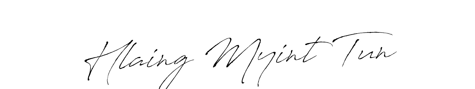 How to make Hlaing Myint Tun signature? Antro_Vectra is a professional autograph style. Create handwritten signature for Hlaing Myint Tun name. Hlaing Myint Tun signature style 6 images and pictures png