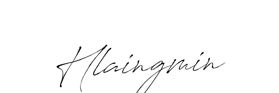 Also we have Hlaingmin name is the best signature style. Create professional handwritten signature collection using Antro_Vectra autograph style. Hlaingmin signature style 6 images and pictures png