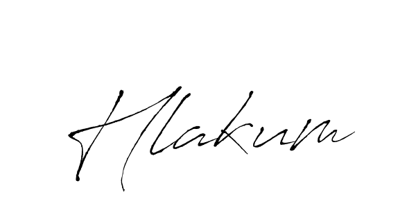 Make a beautiful signature design for name Hlakum. With this signature (Antro_Vectra) style, you can create a handwritten signature for free. Hlakum signature style 6 images and pictures png