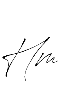 Make a beautiful signature design for name Hm. With this signature (Antro_Vectra) style, you can create a handwritten signature for free. Hm signature style 6 images and pictures png