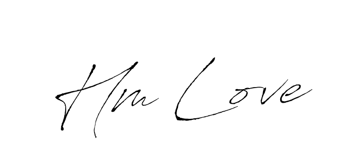 Also we have Hm Love name is the best signature style. Create professional handwritten signature collection using Antro_Vectra autograph style. Hm Love signature style 6 images and pictures png