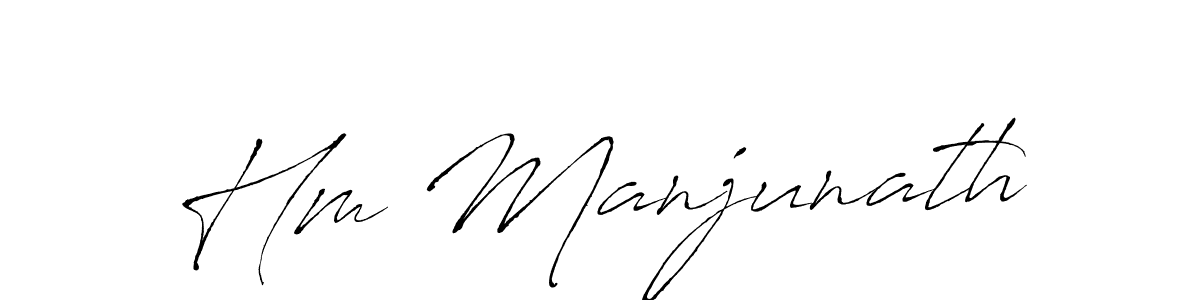 Hm Manjunath stylish signature style. Best Handwritten Sign (Antro_Vectra) for my name. Handwritten Signature Collection Ideas for my name Hm Manjunath. Hm Manjunath signature style 6 images and pictures png