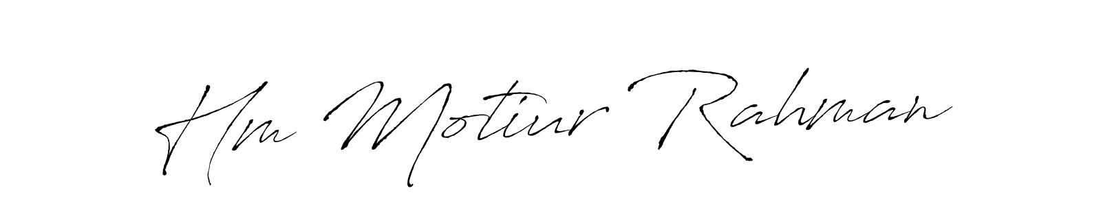 How to make Hm Motiur Rahman name signature. Use Antro_Vectra style for creating short signs online. This is the latest handwritten sign. Hm Motiur Rahman signature style 6 images and pictures png