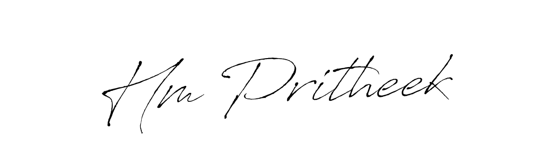 Make a beautiful signature design for name Hm Pritheek. With this signature (Antro_Vectra) style, you can create a handwritten signature for free. Hm Pritheek signature style 6 images and pictures png