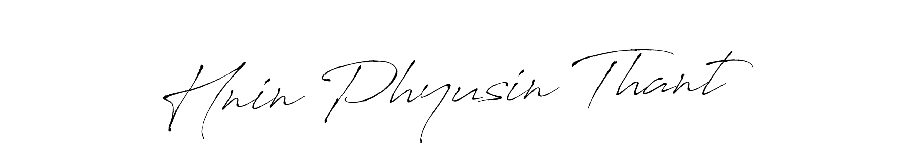 How to make Hnin Phyusin Thant name signature. Use Antro_Vectra style for creating short signs online. This is the latest handwritten sign. Hnin Phyusin Thant signature style 6 images and pictures png