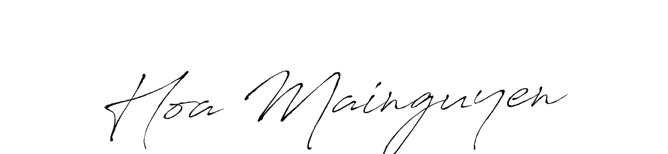 Make a beautiful signature design for name Hoa Mainguyen. With this signature (Antro_Vectra) style, you can create a handwritten signature for free. Hoa Mainguyen signature style 6 images and pictures png