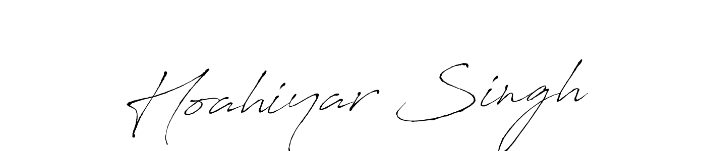 How to make Hoahiyar Singh name signature. Use Antro_Vectra style for creating short signs online. This is the latest handwritten sign. Hoahiyar Singh signature style 6 images and pictures png