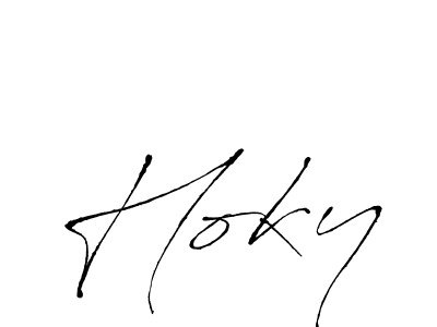 Make a beautiful signature design for name Hoky. With this signature (Antro_Vectra) style, you can create a handwritten signature for free. Hoky signature style 6 images and pictures png