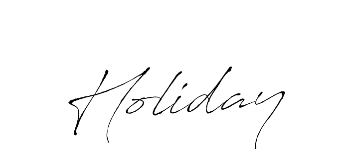 Create a beautiful signature design for name Holiday. With this signature (Antro_Vectra) fonts, you can make a handwritten signature for free. Holiday signature style 6 images and pictures png