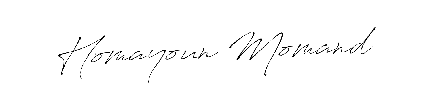 How to make Homayoun Momand name signature. Use Antro_Vectra style for creating short signs online. This is the latest handwritten sign. Homayoun Momand signature style 6 images and pictures png