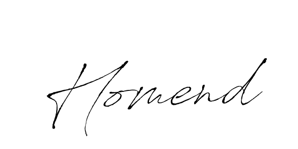 Use a signature maker to create a handwritten signature online. With this signature software, you can design (Antro_Vectra) your own signature for name Homend. Homend signature style 6 images and pictures png