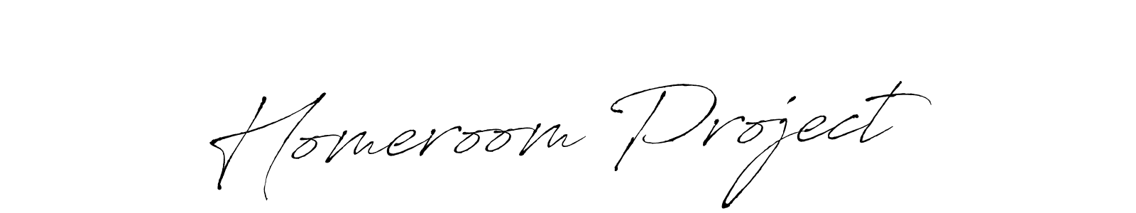 Use a signature maker to create a handwritten signature online. With this signature software, you can design (Antro_Vectra) your own signature for name Homeroom Project. Homeroom Project signature style 6 images and pictures png