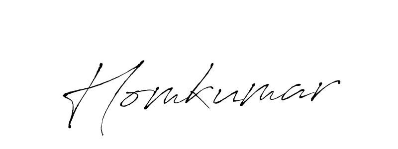 Use a signature maker to create a handwritten signature online. With this signature software, you can design (Antro_Vectra) your own signature for name Homkumar. Homkumar signature style 6 images and pictures png