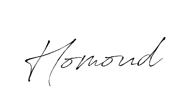 Design your own signature with our free online signature maker. With this signature software, you can create a handwritten (Antro_Vectra) signature for name Homoud. Homoud signature style 6 images and pictures png