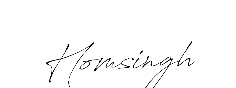 Design your own signature with our free online signature maker. With this signature software, you can create a handwritten (Antro_Vectra) signature for name Homsingh. Homsingh signature style 6 images and pictures png