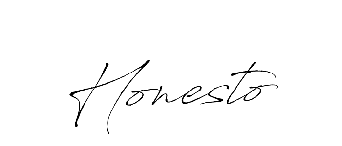 Make a beautiful signature design for name Honesto. With this signature (Antro_Vectra) style, you can create a handwritten signature for free. Honesto signature style 6 images and pictures png