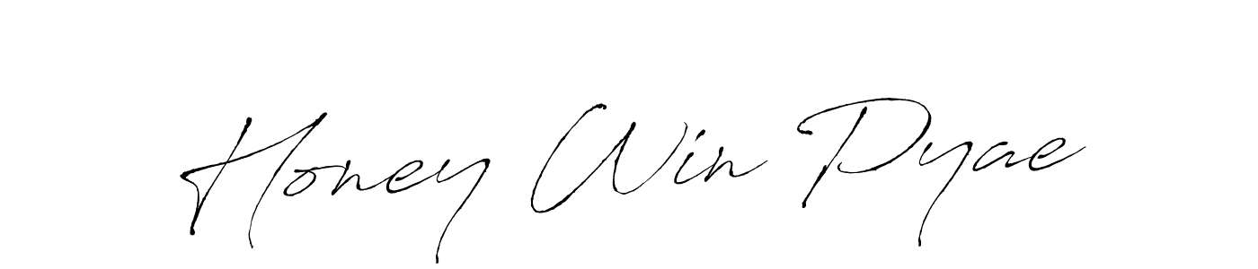 The best way (Antro_Vectra) to make a short signature is to pick only two or three words in your name. The name Honey Win Pyae include a total of six letters. For converting this name. Honey Win Pyae signature style 6 images and pictures png