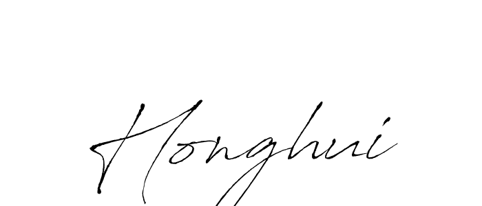 Make a beautiful signature design for name Honghui. With this signature (Antro_Vectra) style, you can create a handwritten signature for free. Honghui signature style 6 images and pictures png