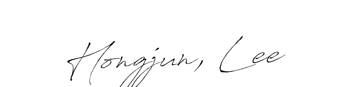 Design your own signature with our free online signature maker. With this signature software, you can create a handwritten (Antro_Vectra) signature for name Hongjun, Lee. Hongjun, Lee signature style 6 images and pictures png