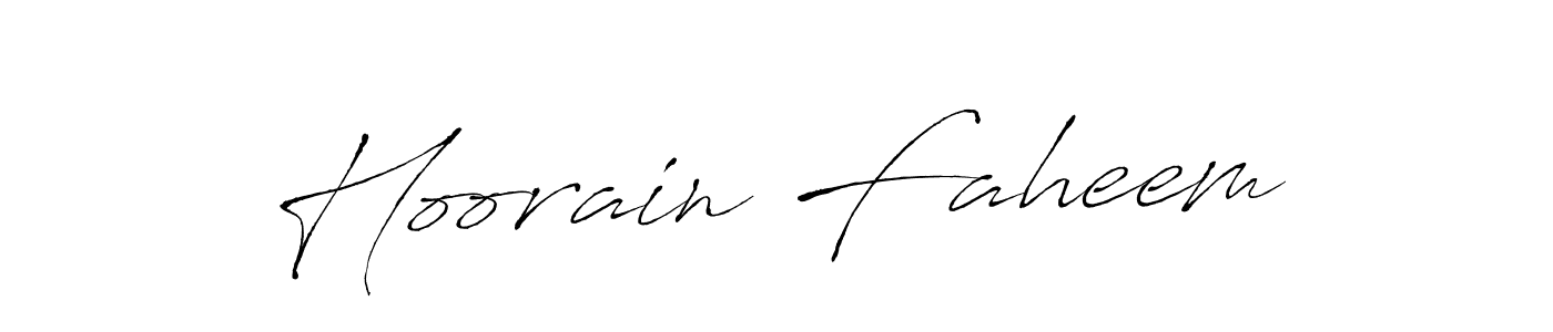 How to make Hoorain Faheem signature? Antro_Vectra is a professional autograph style. Create handwritten signature for Hoorain Faheem name. Hoorain Faheem signature style 6 images and pictures png