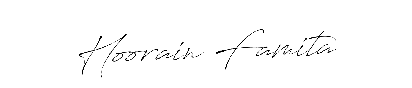 Make a beautiful signature design for name Hoorain Famita. With this signature (Antro_Vectra) style, you can create a handwritten signature for free. Hoorain Famita signature style 6 images and pictures png
