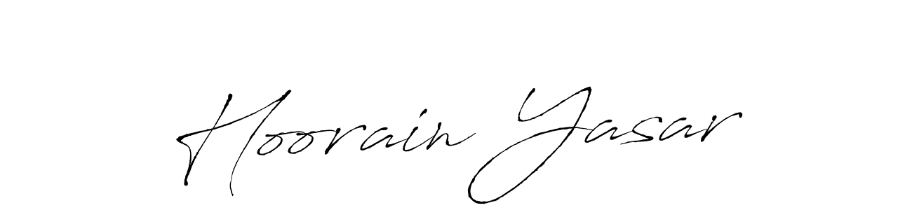 Similarly Antro_Vectra is the best handwritten signature design. Signature creator online .You can use it as an online autograph creator for name Hoorain Yasar. Hoorain Yasar signature style 6 images and pictures png