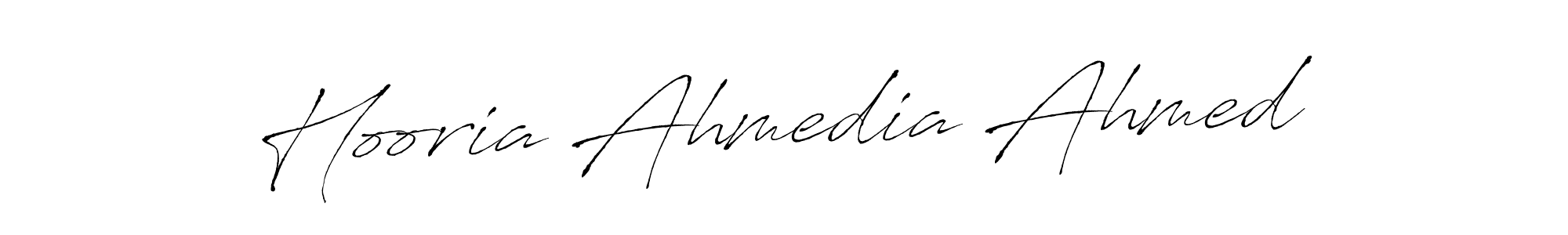 You can use this online signature creator to create a handwritten signature for the name Hooria Ahmedia Ahmed. This is the best online autograph maker. Hooria Ahmedia Ahmed signature style 6 images and pictures png