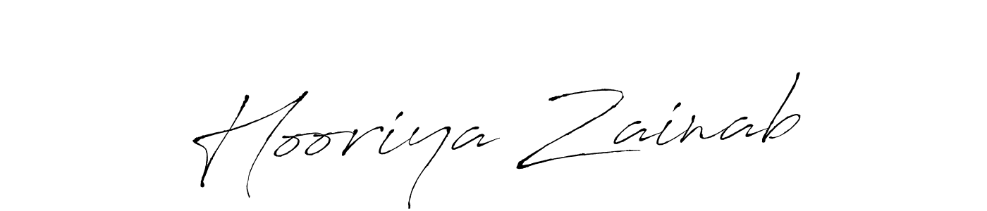 How to make Hooriya Zainab signature? Antro_Vectra is a professional autograph style. Create handwritten signature for Hooriya Zainab name. Hooriya Zainab signature style 6 images and pictures png