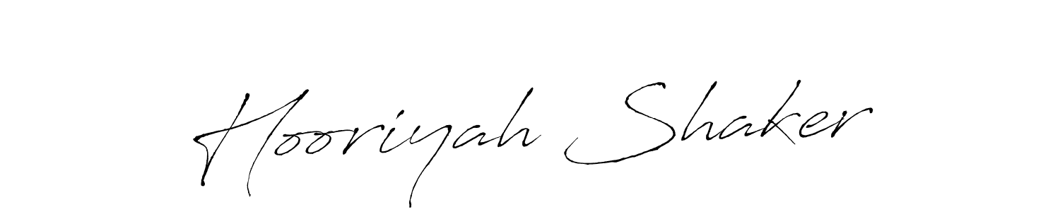 Make a beautiful signature design for name Hooriyah Shaker. With this signature (Antro_Vectra) style, you can create a handwritten signature for free. Hooriyah Shaker signature style 6 images and pictures png