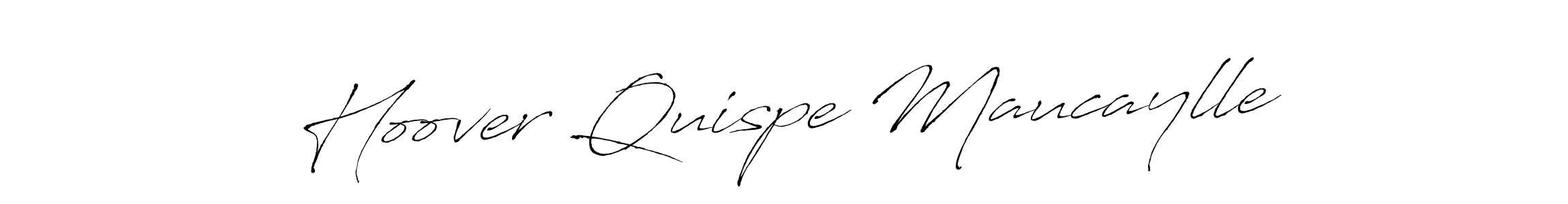 Make a beautiful signature design for name Hoover Quispe Maucaylle. With this signature (Antro_Vectra) style, you can create a handwritten signature for free. Hoover Quispe Maucaylle signature style 6 images and pictures png