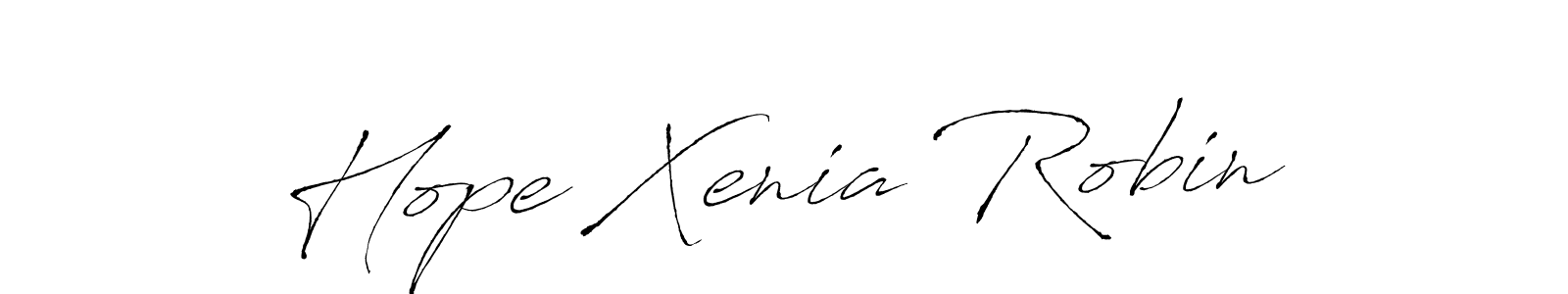 Antro_Vectra is a professional signature style that is perfect for those who want to add a touch of class to their signature. It is also a great choice for those who want to make their signature more unique. Get Hope Xenia Robin name to fancy signature for free. Hope Xenia Robin signature style 6 images and pictures png