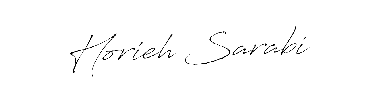 Make a beautiful signature design for name Horieh Sarabi. With this signature (Antro_Vectra) style, you can create a handwritten signature for free. Horieh Sarabi signature style 6 images and pictures png