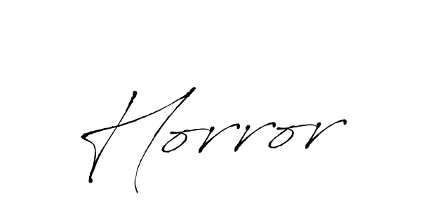 Design your own signature with our free online signature maker. With this signature software, you can create a handwritten (Antro_Vectra) signature for name Horror. Horror signature style 6 images and pictures png