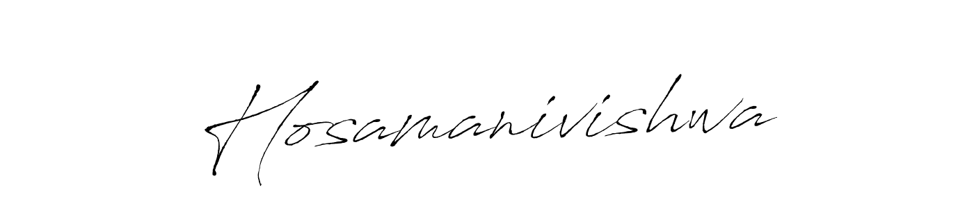 How to make Hosamanivishwa name signature. Use Antro_Vectra style for creating short signs online. This is the latest handwritten sign. Hosamanivishwa signature style 6 images and pictures png