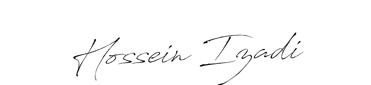 How to make Hossein Izadi name signature. Use Antro_Vectra style for creating short signs online. This is the latest handwritten sign. Hossein Izadi signature style 6 images and pictures png