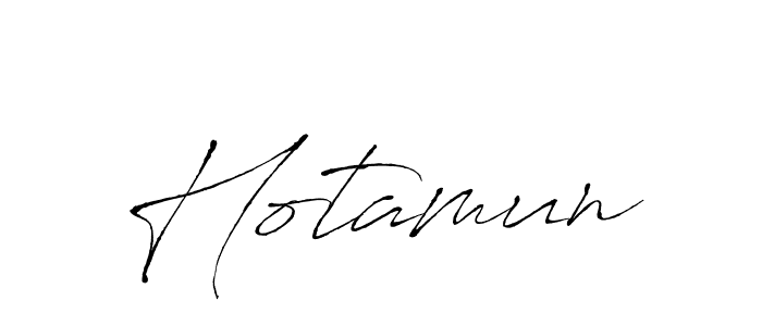 Make a beautiful signature design for name Hotamun. With this signature (Antro_Vectra) style, you can create a handwritten signature for free. Hotamun signature style 6 images and pictures png