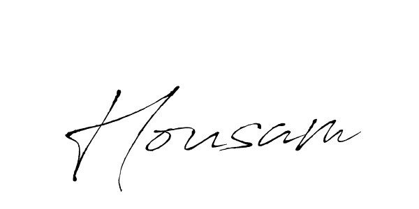 Make a beautiful signature design for name Housam. With this signature (Antro_Vectra) style, you can create a handwritten signature for free. Housam signature style 6 images and pictures png