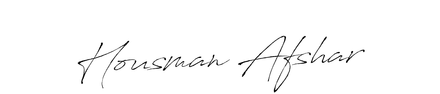 The best way (Antro_Vectra) to make a short signature is to pick only two or three words in your name. The name Housman Afshar include a total of six letters. For converting this name. Housman Afshar signature style 6 images and pictures png