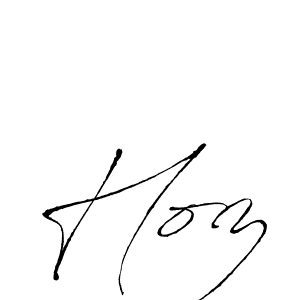 Make a beautiful signature design for name Hoz. With this signature (Antro_Vectra) style, you can create a handwritten signature for free. Hoz signature style 6 images and pictures png