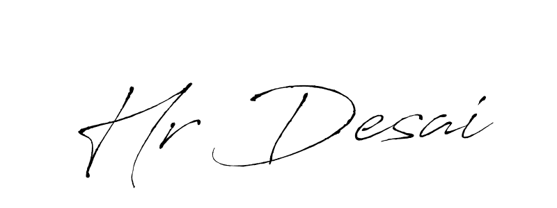 Make a beautiful signature design for name Hr Desai. With this signature (Antro_Vectra) style, you can create a handwritten signature for free. Hr Desai signature style 6 images and pictures png