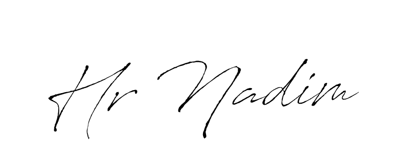 The best way (Antro_Vectra) to make a short signature is to pick only two or three words in your name. The name Hr Nadim include a total of six letters. For converting this name. Hr Nadim signature style 6 images and pictures png