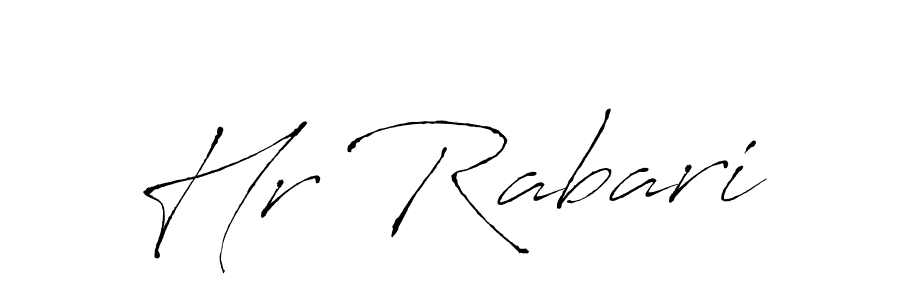 How to make Hr Rabari name signature. Use Antro_Vectra style for creating short signs online. This is the latest handwritten sign. Hr Rabari signature style 6 images and pictures png