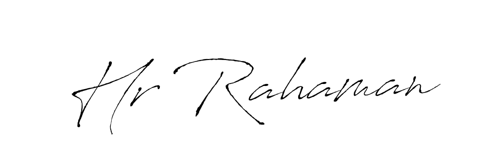 The best way (Antro_Vectra) to make a short signature is to pick only two or three words in your name. The name Hr Rahaman include a total of six letters. For converting this name. Hr Rahaman signature style 6 images and pictures png