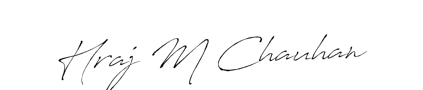 Design your own signature with our free online signature maker. With this signature software, you can create a handwritten (Antro_Vectra) signature for name Hraj M Chauhan. Hraj M Chauhan signature style 6 images and pictures png