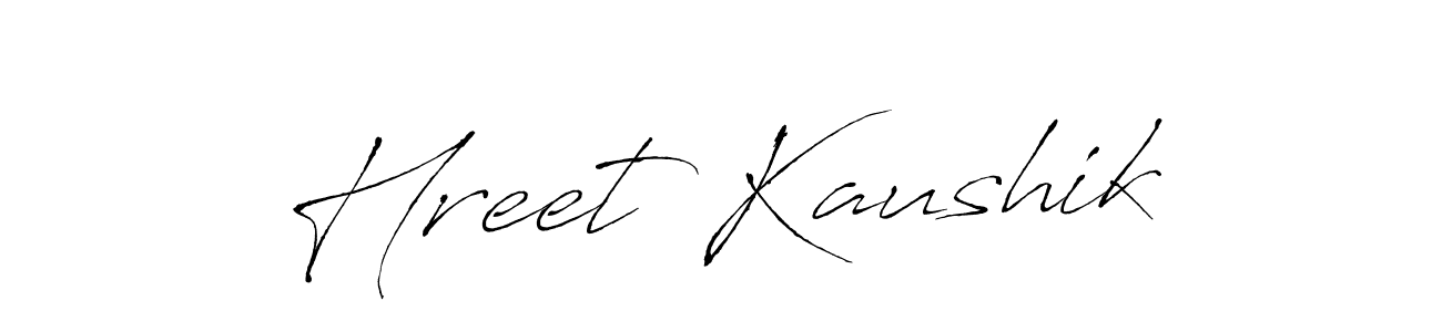 Similarly Antro_Vectra is the best handwritten signature design. Signature creator online .You can use it as an online autograph creator for name Hreet Kaushik. Hreet Kaushik signature style 6 images and pictures png