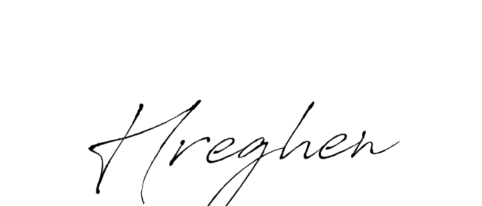 Create a beautiful signature design for name Hreghen. With this signature (Antro_Vectra) fonts, you can make a handwritten signature for free. Hreghen signature style 6 images and pictures png