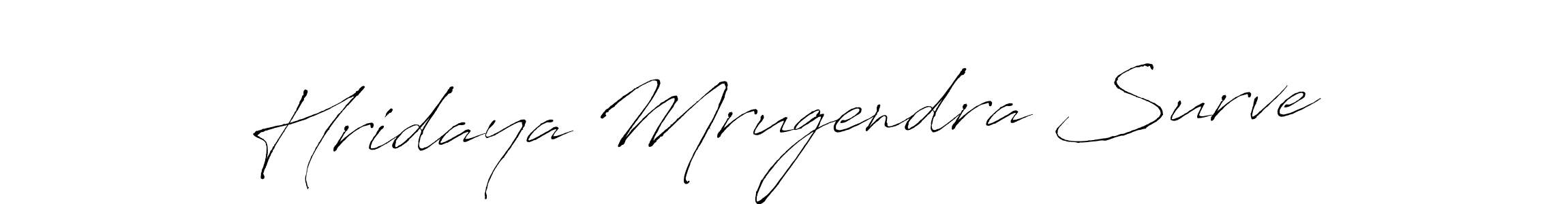 if you are searching for the best signature style for your name Hridaya Mrugendra Surve. so please give up your signature search. here we have designed multiple signature styles  using Antro_Vectra. Hridaya Mrugendra Surve signature style 6 images and pictures png