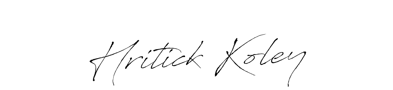 The best way (Antro_Vectra) to make a short signature is to pick only two or three words in your name. The name Hritick Koley include a total of six letters. For converting this name. Hritick Koley signature style 6 images and pictures png